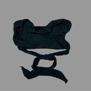 ❤️ XL ❤️ NWT Anthro Tube Top Cropped Ruffled Criss Cross Faux Wrap Smocked